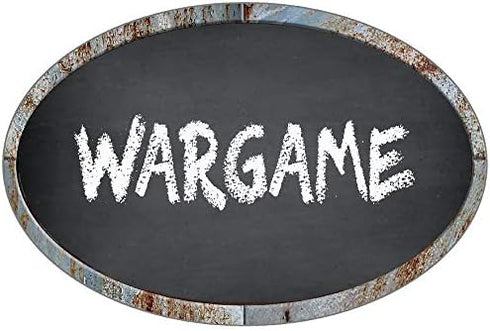 WARGAME Oval Chalkboard Look with Chalk Style Font Effect 6" Wide Decal