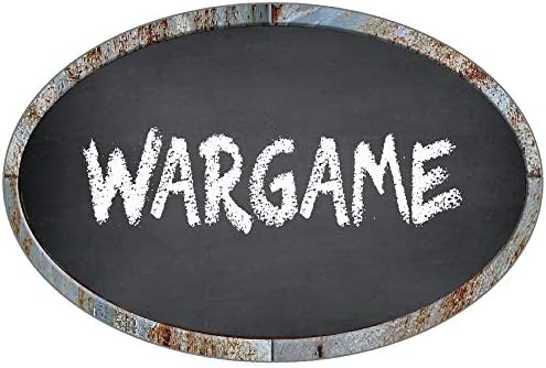 WARGAME Oval Chalkboard Look with Chalk Style Font Effect 6" Wide Decal