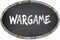 WARGAME Oval Chalkboard Look with Chalk Style Font Effect 6" Wide Decal