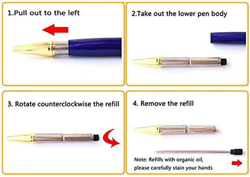 U Scinan 4 PCS Crown Top Ballpoint Pen, Classic Metal Black Ink Office Supplies Gift