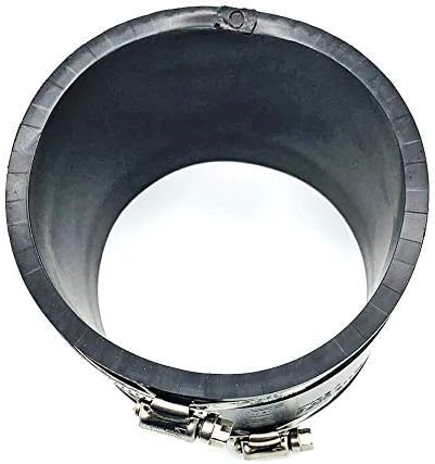Flexible Rubber PVC Coupling with Stainless Steel Clamps, 4 inch, Black