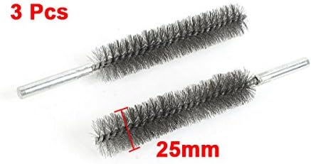 uxcell 17cm Long, 25mm Diameter Stainless Steel Wire Tube Cleaning Brush, 3 Pcs