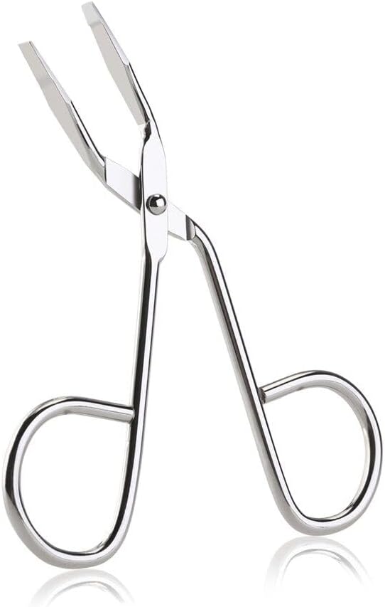 Seadiquiet Silver Stainless Steel Eyebrow Scissors Tweezers,Elbow Pliers Clip Scissors,Flat Tip Tweezers Hair