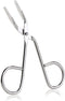 Seadiquiet Silver Stainless Steel Eyebrow Scissors Tweezers,Elbow Pliers Clip Scissors,Flat Tip Tweezers Hair