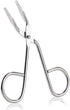 Seadiquiet Silver Stainless Steel Eyebrow Scissors Tweezers,Elbow Pliers Clip Scissors,Flat Tip Tweezers Hair