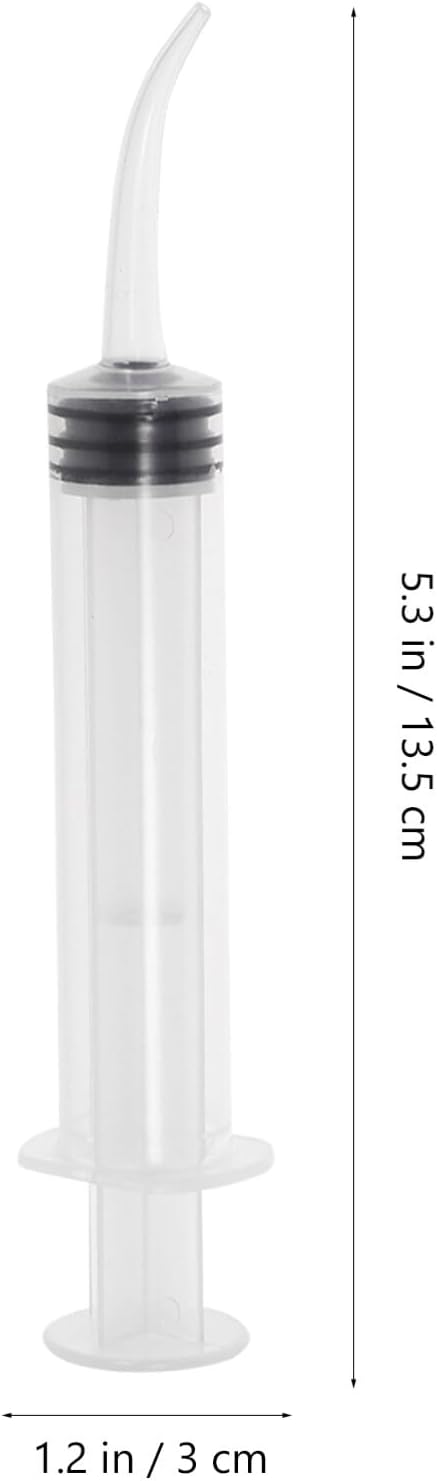 4pcs Disposable Dental Irrigation Syringe with Curved Tip Colostrum Syringes for Dental Care
