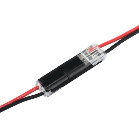 25 PCS Double-Wire Plug-in Connector for 2 Pin 2 Way LED Strip Lights with Locking Buckle