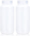 16.9 oz Wide Mouth Lab Reagent Bottle, Sealed Leak-proof Translucent HDPE Pill and Water Sample Bottle (2 Pcs)