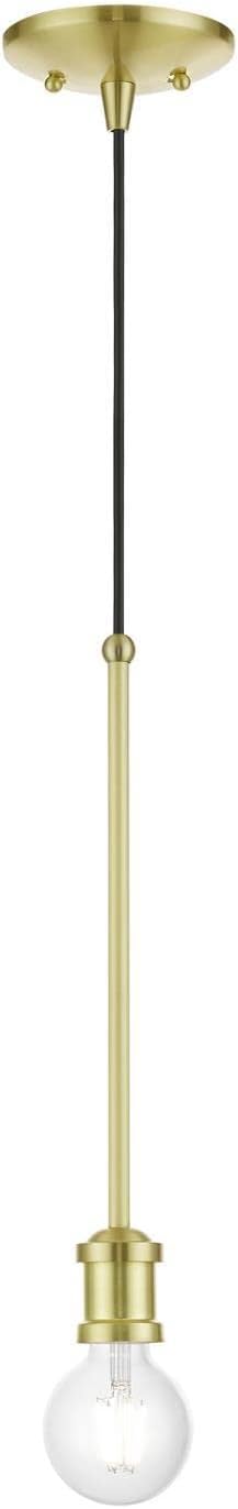 Livex Lighting Lansdale 1 Light Pendant in Satin Brass (47161-12)