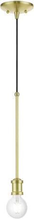 Livex Lighting Lansdale 1 Light Pendant in Satin Brass (47161-12)