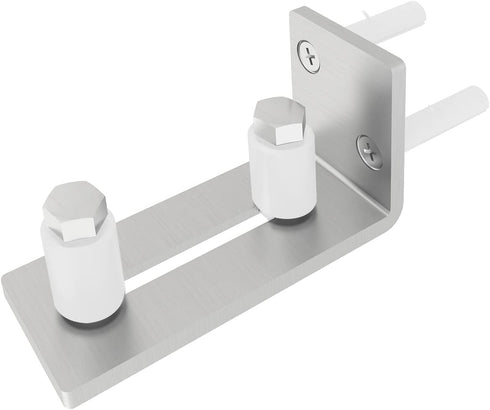 JUBEST Barn Door Floor Guide - Satin Nickel Adjustable Roller for Doors Up to 2 1/8 inches, Flush Bottom Design