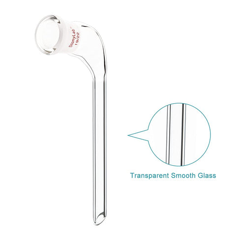 Stonylab Glass 105 Degree Angle Distillation Adapter, Borosilicate Glass with 19/22 Outer Joint