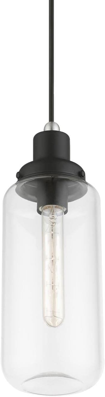 40614-04, Livex Lighting, Oakhurst, Mini Pendant, Black with Brushed Nickel Accent