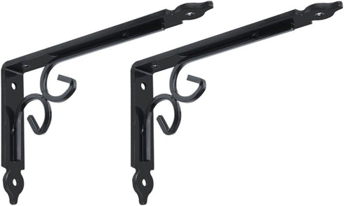 Luxshiny 2pcs Heavy Duty Iron Angle Wall Brackets Shelf Support for DIY