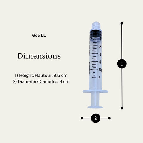 Veterinary Disposable Syringe, 6cc Luer Lock, Without Needle, Individually Packaged, 100 per box
