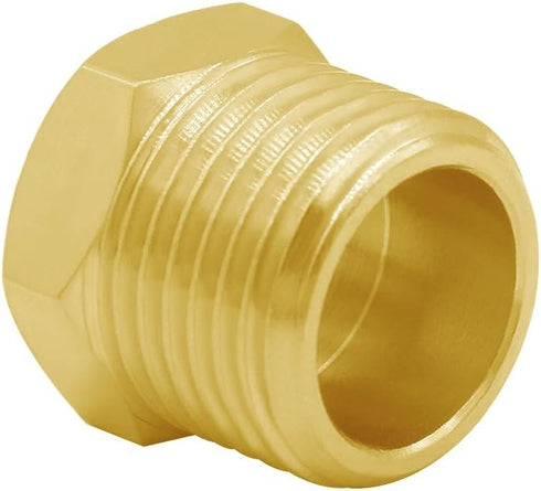 Joywayus 4PCS Brass Reducer Faucet Connector, 1/2 G Male to 3/8 Compression Female Thread Bushing Pipe Fitting
