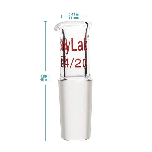 stonylab Glass Pour Out Adapter, Borosilicate Glass Liquid Pouring Adapter with 14/20 Ground Inner Joint for Laboratory Lab Supply