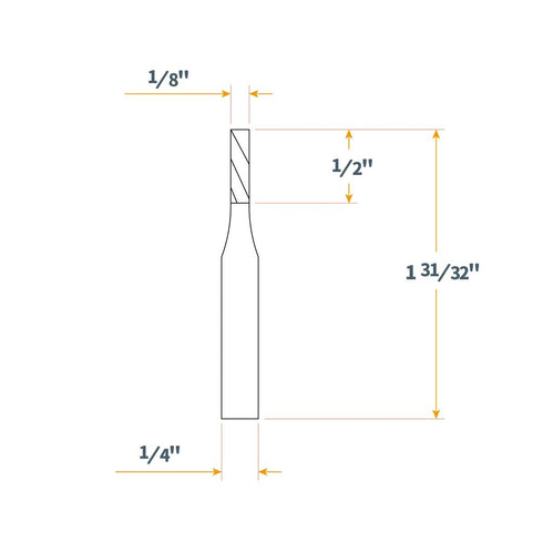 POWERTEC Solid Carbide Up Cut 1/8" Spiral Router Bit, 1/4" Shank Woodworking Router Bits for CNC and Router