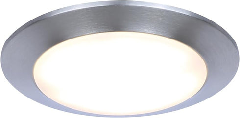 7.28-Inch LED Flush Mount Disk Light Brushed Nickel Finish, Slim Low Profile