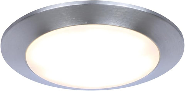 7.28-Inch LED Flush Mount Disk Light Brushed Nickel Finish, Slim Low Profile