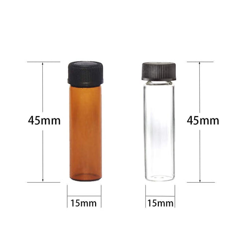 Pack of 100 Glass Vials with Black Phenolic Screw Caps (4ml, Brown Color)