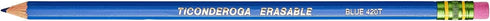 Dixon Ticonderoga Erasable Checking Pencils, Eraser Tipped, Pre-Sharpened, Blue (14209) (2-Pack of 12) by Dixon