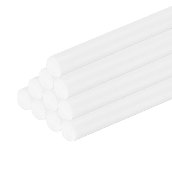 uxcell 10 Pcs White Plastic Rods, 5 x 250mm ABS Styrene Round Solid Bar for DIY Model Building