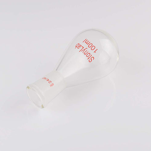 StonyLab Borosilicate Glass 100mL Heavy Wall Single Neck Recovery Flask, 24/40 Outer Joint