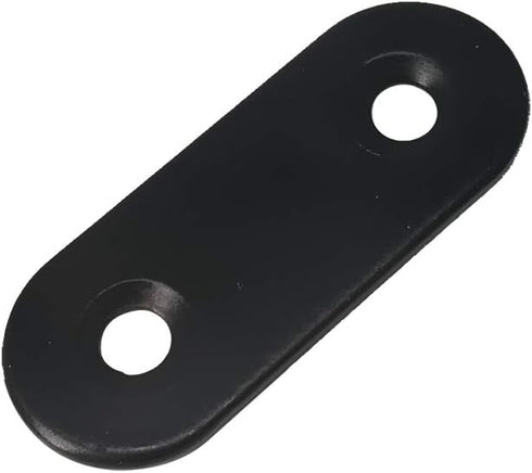 Straight Flat Brace 16 x 40 mm, Stainless Steel Black Corner Braces with Screws - 12 Pack
