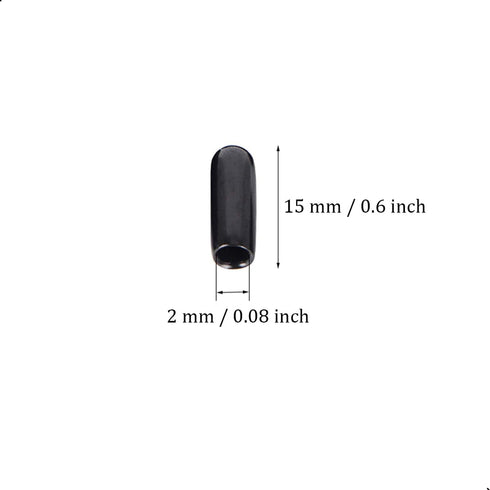 50pcs Screw Thread Protectors 2mm ID Rubber Round End Cap Cover, Flexible Tube Caps, 15 mm Long (Black)