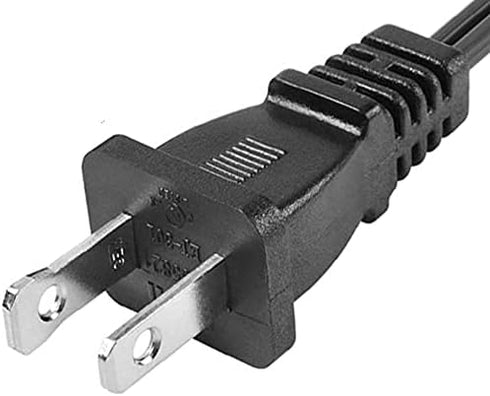 2-Pack Polarized USA Outlet Saver Power Extension Cord, 125V 10A, 2-Prong 2 Outlets, 1.6ft/50cm