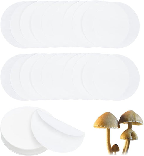 GORGECRAFT 100PCS 90 mm Synthetic Filter Discs, Cellulose Filter Paper Circular Funnel Filters for Mushroom Cultivation