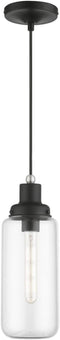 Livex Lighting, 40614-04, Oakhurst, Mini Pendant, Black with Brushed Nickel Accent