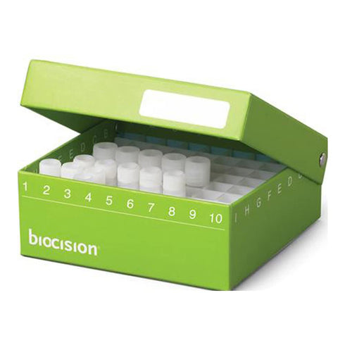 BCS-217G Green TruCool Hinged CryoBox, LN2 Drain Holes, Pack of 5