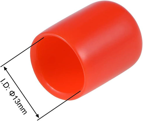 uxcell 50pcs Rubber End Caps, 1/2-inch(13mm) ID Vinyl Round Tube Bolt Cap Cover, Red