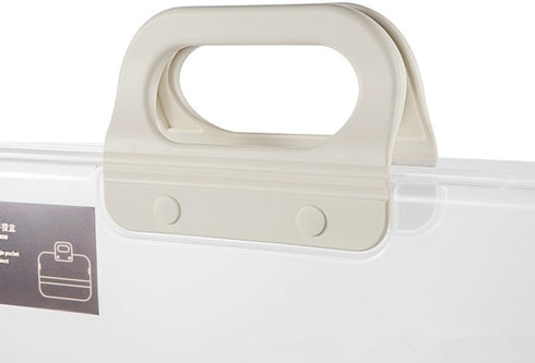 Portable Clear Waterproof File Box with Snaps - Document Storage Organizer for A4 Paper, Magazines, Notebooks (1pcs,