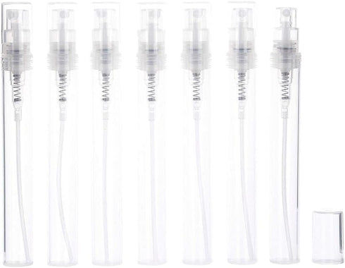 GANPUB 5Pcs Containers(2ml) Mini Transparent Spray Bottle, Empty Plastic Spray Bottle Fine Mist Refillable Perfume