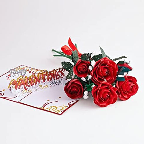 Lovepop Valentines Day Set of 1 Pop-Up Card & 6 Paper Handcrafted