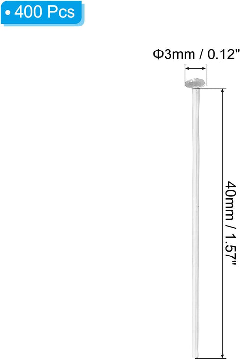 PATIKIL 1.57x0.11 400Pcs Aluminium Chandelier Connector Pins, Chandelier Crystal Clips for Fastening Crystals Parts