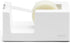 Poppin Stylish Desk Tape Dispenser with Non-Skid Weighted Base, Includes Roll of Tape in Slate Blue