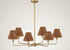 Aspen Creative 51003 3" 6" 5-1/4" Empire Clip-On Chandelier Lamp Shade, Natural Rattan, Top x Bottom x Slant Height