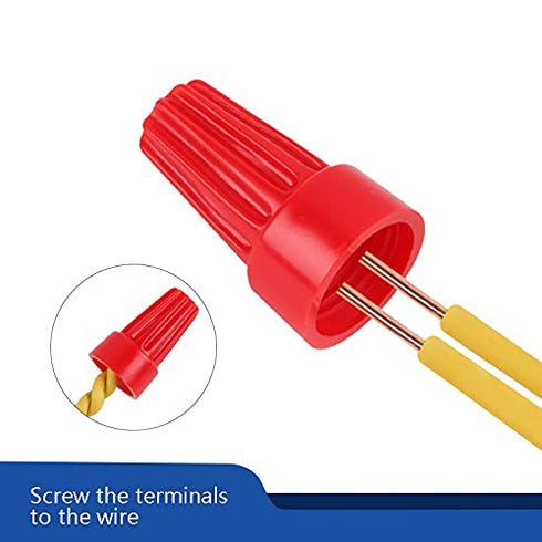 300 Pcs Red Electrical Wire Connectors, Screw Terminals with Spring Insert Twist Nuts Caps (AWG 18-10)