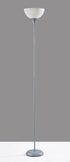 Generic 71 Inch, 3-Way 150W, Floor Lamp, Silver Finish, Plastic, White Shade, Switch, for Living Room, Bedroom, or Home