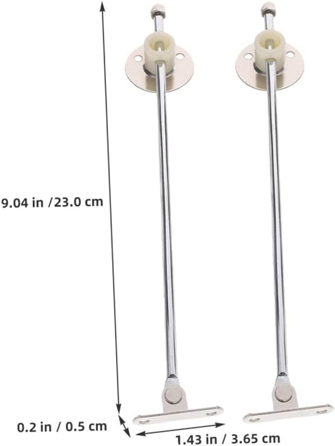 2Pcs Artibetter Heavy Duty Cabinet Hinges with Lid Support Rods for Flap Doors Versatile Iron Drop Leaf Supports