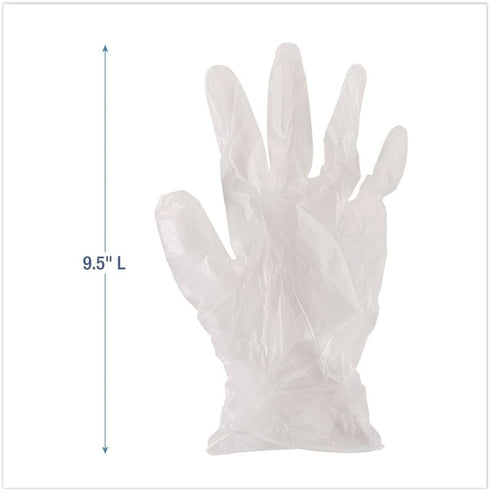 BWK361MBX 3.6 (100/Box) Boardwalk mil Powder/Latex-Free Exam Vinyl Gloves - Medium, Clear