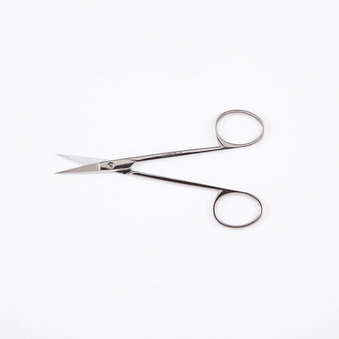 Klein Tools G104C Scissors, Embroidery Scissors with Curved Blade for Cutting Wire, Light Rubber Flashing, Filaments, More, 4-3/8-Inch