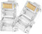 RJ45 CAT6 Pass Through Connectors 100 Pack - Easy Termination Gold Plated 8P8C Modular Ethernet Plug