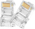 RJ45 CAT6 Pass Through Connectors 100 Pack - Easy Termination Gold Plated 8P8C Modular Ethernet Plug