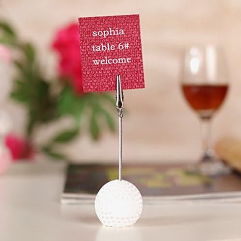 Golf Ball Shaped Table Number Holder, Name Place Card Holder, Memo Clip Holder Stand for Notes and Menus