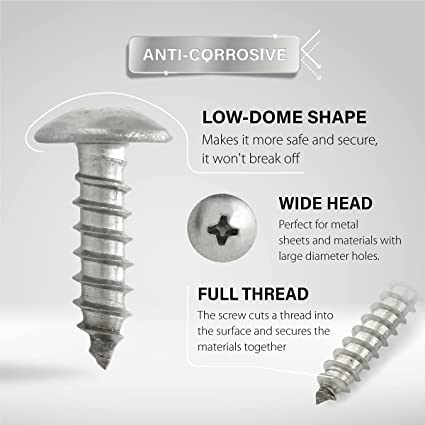 Phillips Drive Screws #8, 1 1/4" Pack of 100, 18-8 Stainless Steel Marine, Truss Head Sheet Metal - No Rust Fasteners